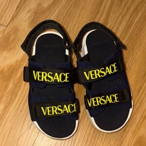 Versace Kids Black and Yellow Sandals